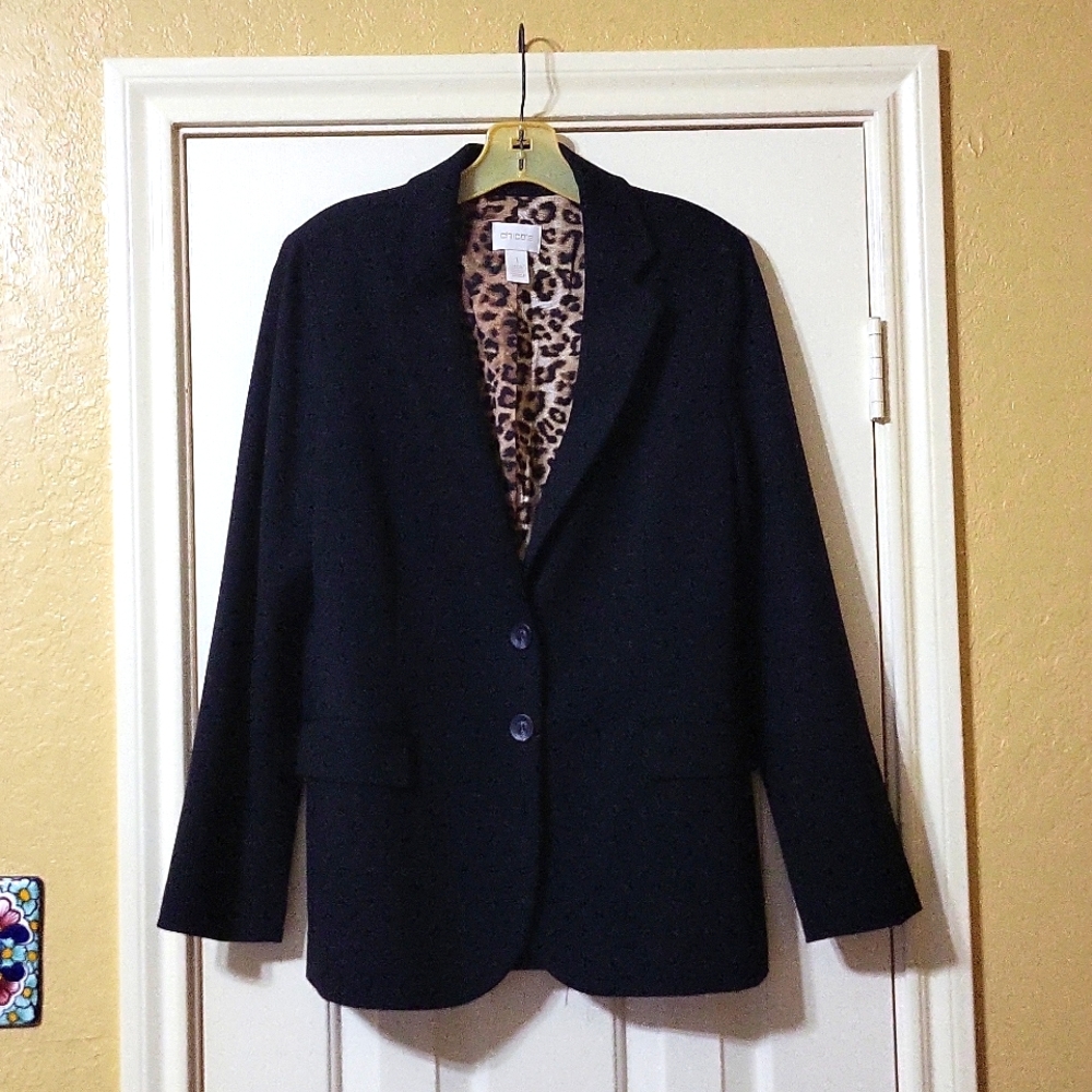 Chico's Black 2 Button Blazer Size 1